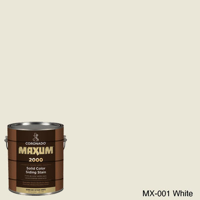 Coronado Maxum siding stain in the color MX-001 White available at Gleco Paint in PA.