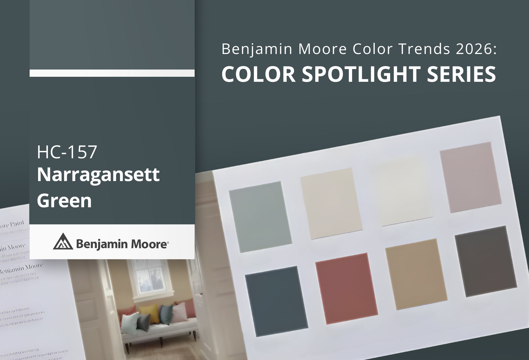 Narragansett Green HC‑157 | Benjamin Moore Color Trends 2026 | Gleco Paint Stores