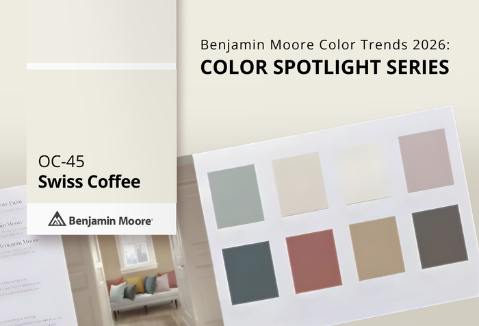 Swiss Coffee OC‑45 | Benjamin Moore Color Trends 2026 | Gleco Paint Stores