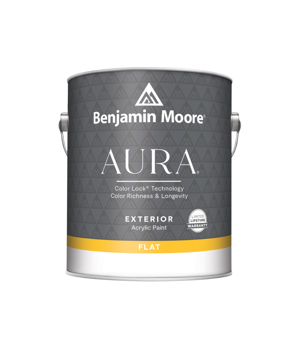Benjamin Moore Aura Exterior Paint Flat available at Gleco Paint.