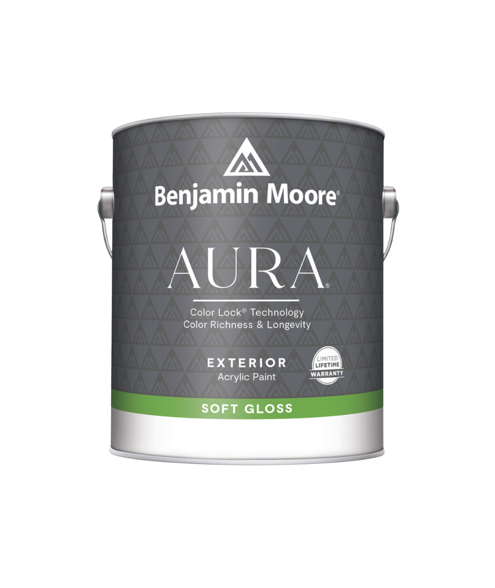 Benjamin Moore Aura Exterior Paint Soft Gloss available at Gleco Paint.