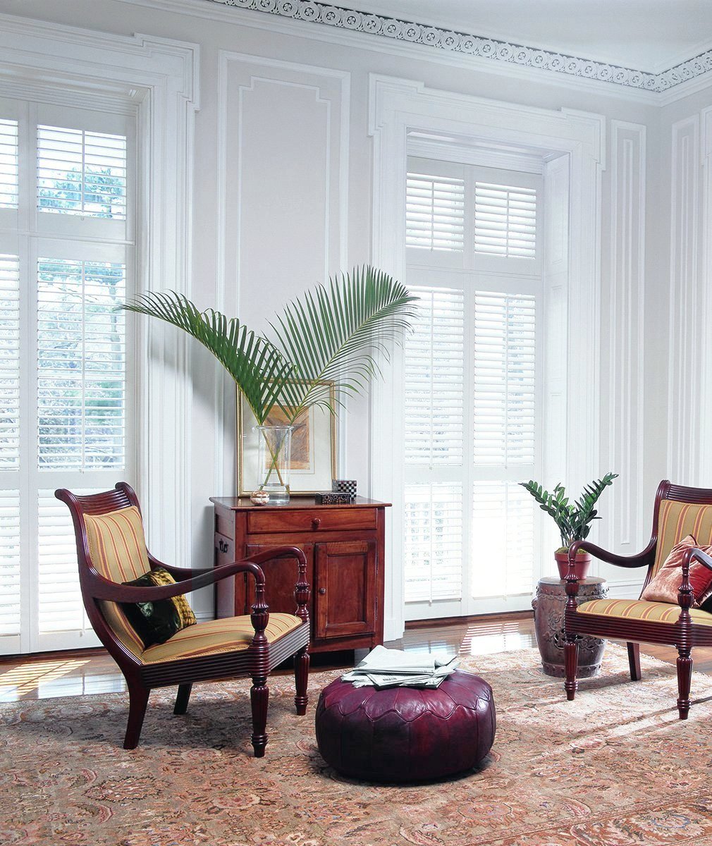 Hunter Douglas Heritance Hardwood Shutter in REGION Living Room