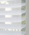 Close up of white Hunter Douglas Silhouette window shades available at Gleco Paint in PA.