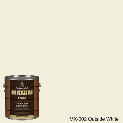 Coronado Maxum siding stain in the color MX-002 Outside White available at Gleco Paint in PA.