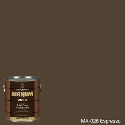 Coronado Maxum siding stain in the color MX-026 Espresso available at Gleco Paint in PA.