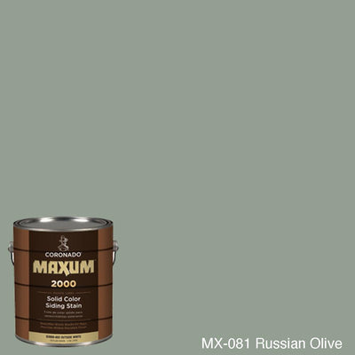 Coronado Maxum siding stain in the color MX-081 Russian Olive available at Gleco Paint in PA.