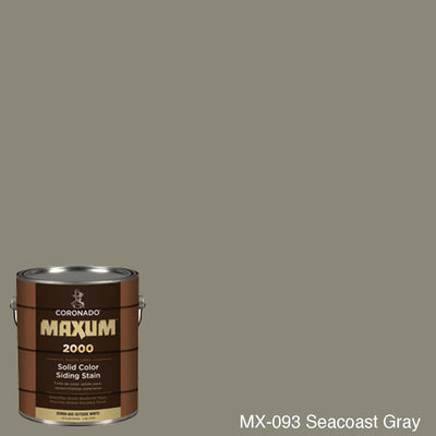 Coronado Maxum siding stain in the color MX-093 Seacoast Gray available at Gleco Paint in PA.
