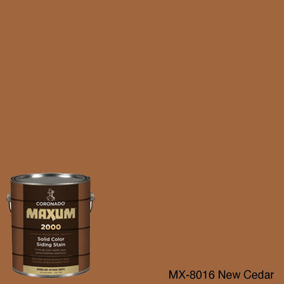 Coronado Maxum siding stain in the color MX-8016 New Cedar available at Gleco Paint in PA.