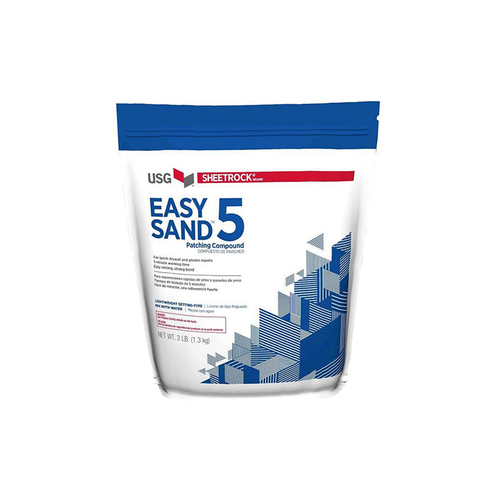 USG Sheetrock Brand Easy Sand Joint compound Powder 5 minute 3 lb bag, available at Gleco Paint in PA.